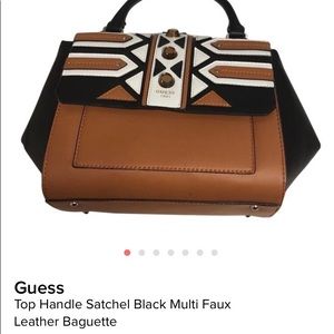 Guess black-multi top handle handbag